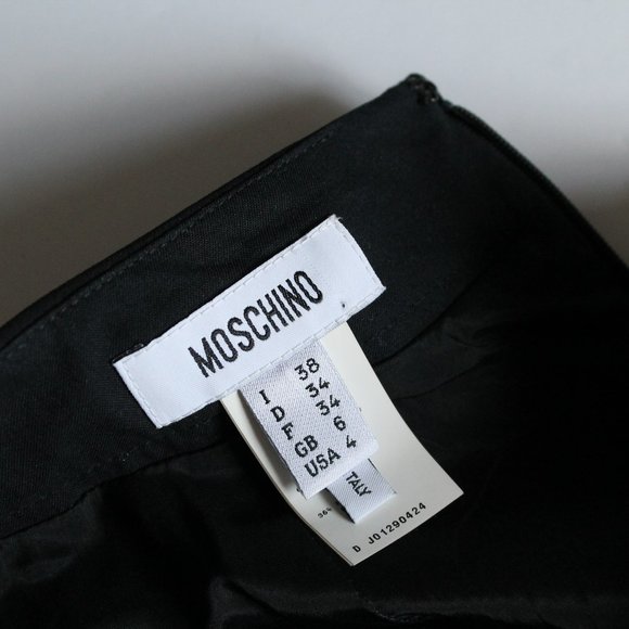 Moschino Black Pencil Peplum Skirt Size US 4/ IT 38 Ruffle - Picture 7 of 8
